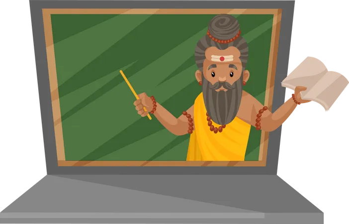 Dronacharya as guide  Illustration