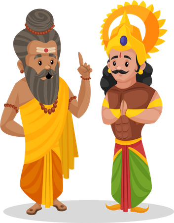 Dronacharya give training to Arjun  Illustration