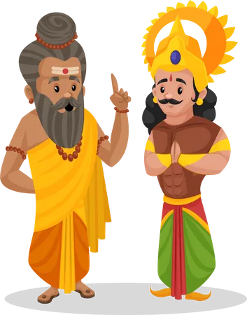 Dronacharya give training to Arjun  Illustration