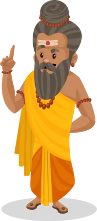 Dronacharya hebt den Zeigefinger  Illustration