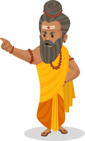 Dronacharya pointing finger at someone  Illustration