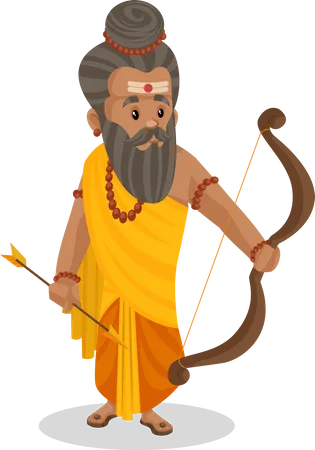 Dronacharya segurando arco e flecha  Ilustração