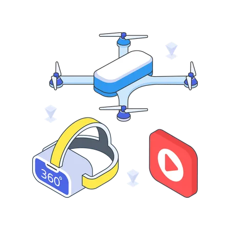 Drone 360 View  Illustration