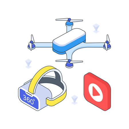 Visão 360º do drone  Ilustração