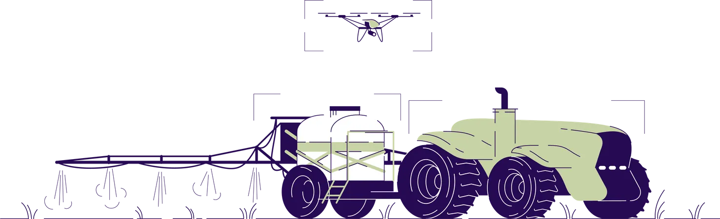 Tracteur d'arrosage par drone  Illustration