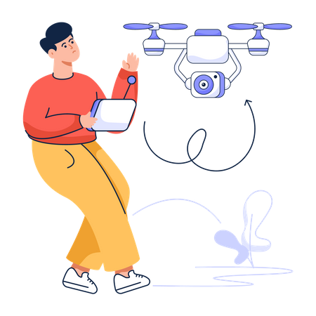 Drone com câmera  Ilustração