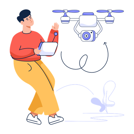 Dron con cámara  Ilustración