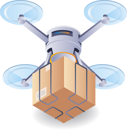 Drone delivering  Illustration