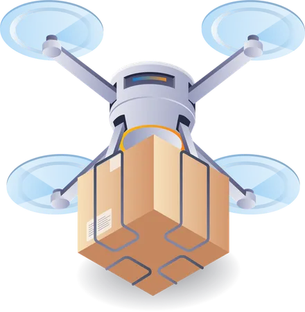 Drone delivering  Illustration