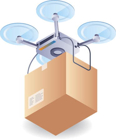 Drone delivering packages  Illustration