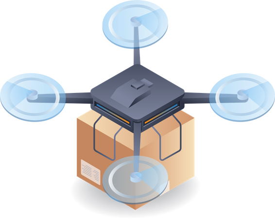 Drone delivering packages  Illustration