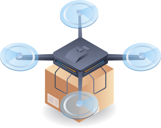 Drone delivering packages  イラスト