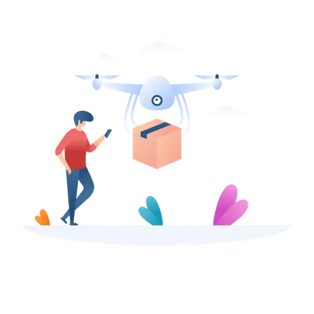 Drone Delivery Illustration