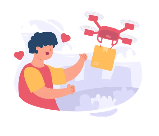 Delivery By Drone Illustration