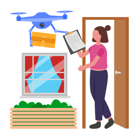 Drone Delivery for goods  Illustration