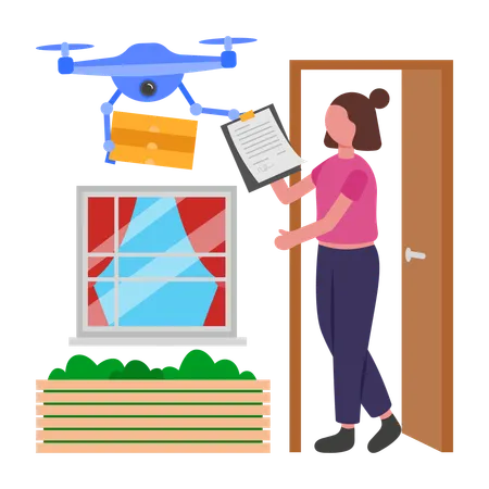 Drone Delivery for goods  Illustration