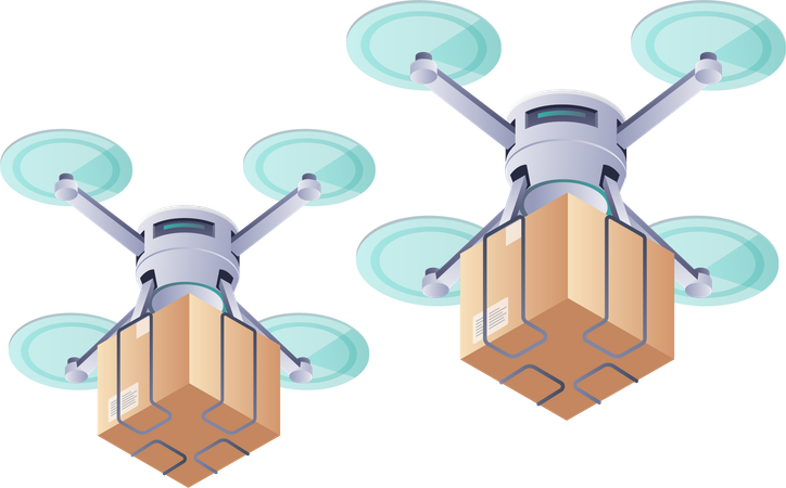 Drone Delivery for Parcel Shipping  Illustration