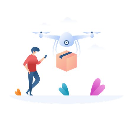 Drone Delivery  Illustration