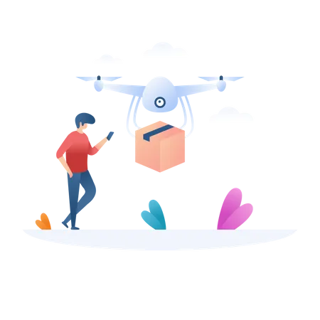 Drone Delivery  Illustration