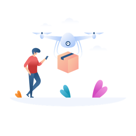 Drone Delivery  Illustration