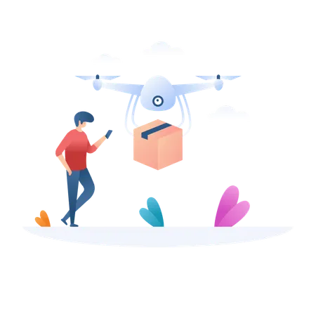 Drone Delivery  Illustration