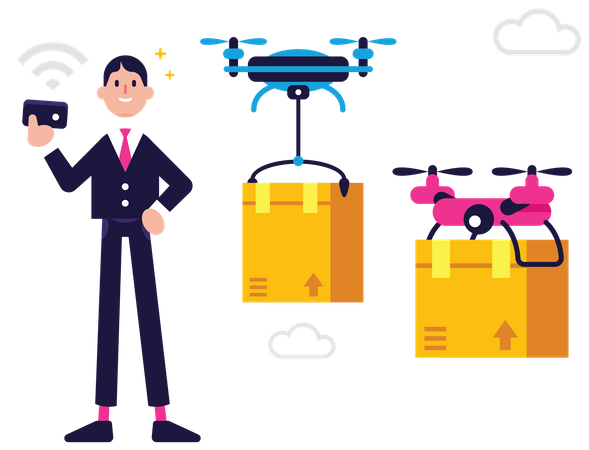 Drone Delivery  Illustration