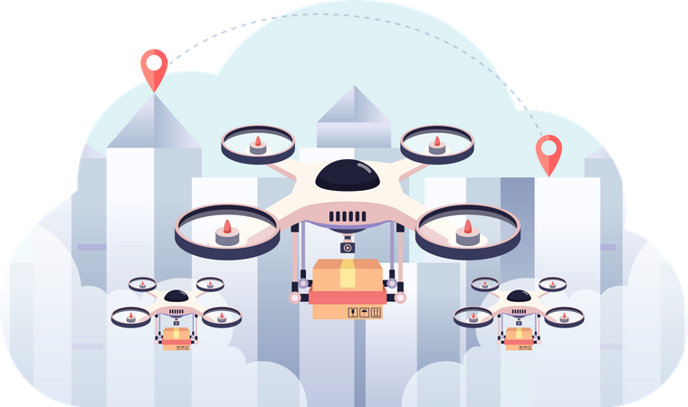 Drone Delivery  Illustration