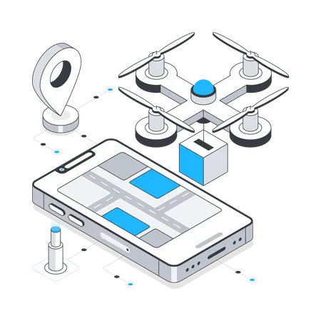 Drone Delivery  Illustration