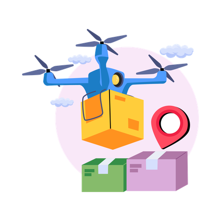 Drone Delivery  Illustration