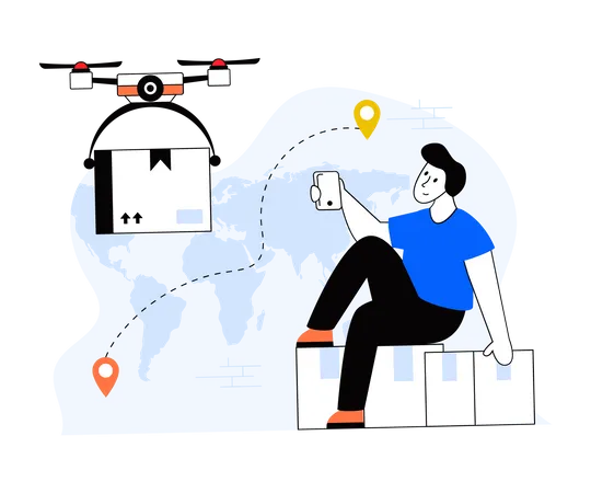 Drone Delivery  Illustration