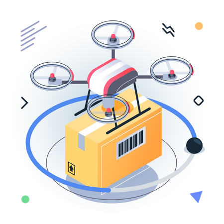 Drone Delivery  Illustration