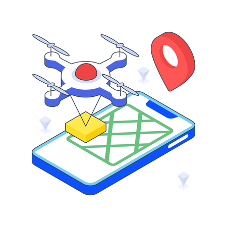 Drone Delivery  Illustration