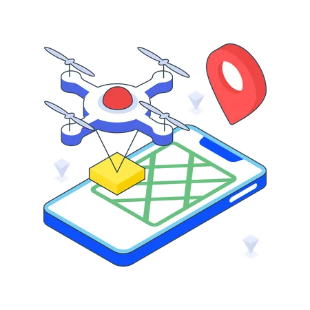 Drone Delivery  Illustration