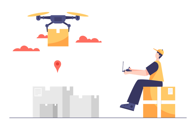 Drone Delivery Service Illustration