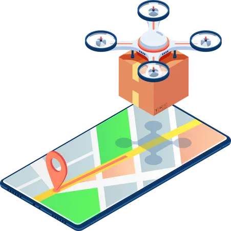 Drone Delivery Service  Illustration