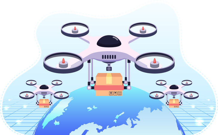 Drone delivery service Illustration