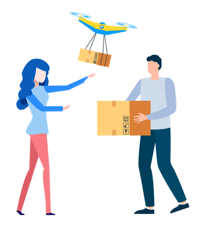 Drone Delivery Service  Illustration