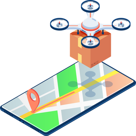 Drone Delivery Service  Illustration