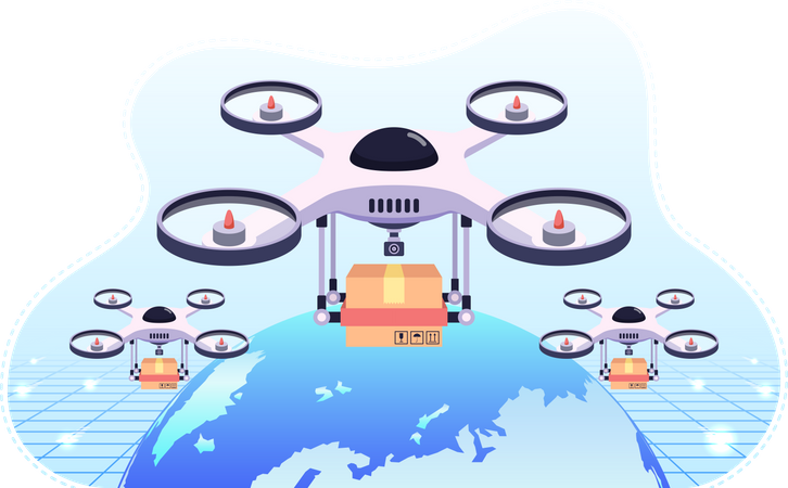 Drone delivery service  Illustration