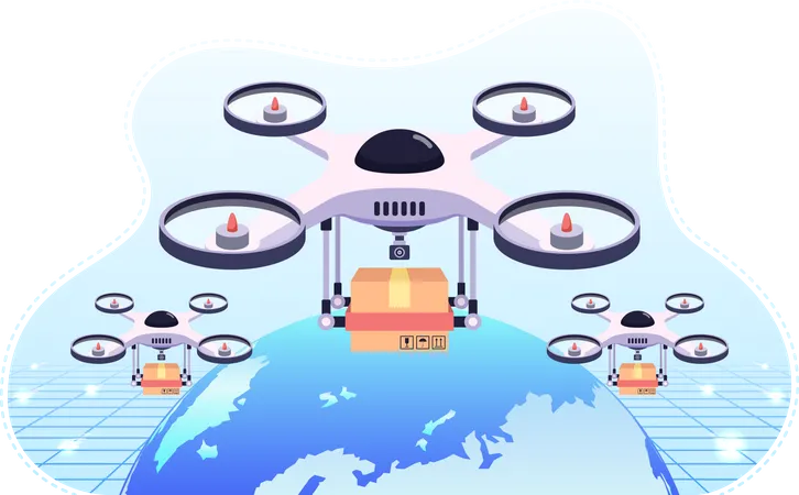 Drone delivery service  Illustration