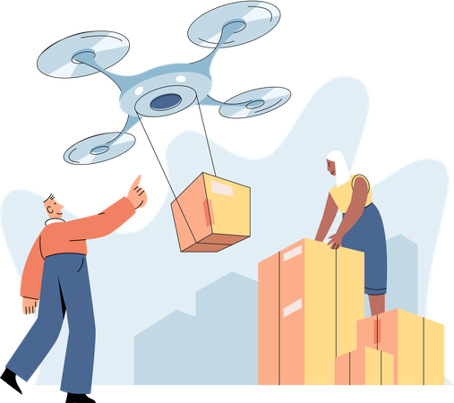 Drone delivery service  Illustration