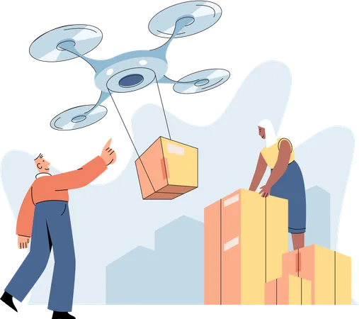 Drone delivery service  Illustration