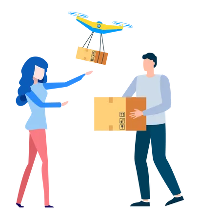 Drone Delivery Service  Illustration