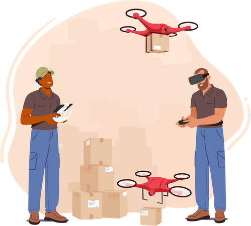 Drone Delivery System  일러스트레이션