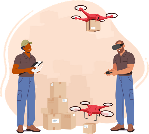 Drone Delivery System  Illustration