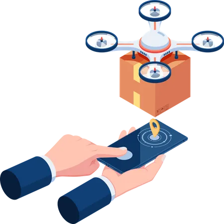 Drone Delivery Tracking  Illustration