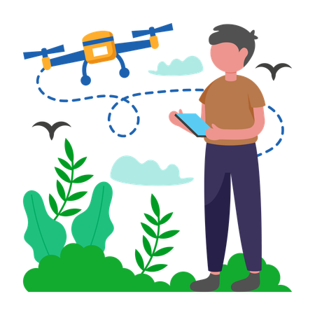 Monitor de menino Drone para desempenho ideal  Ilustração
