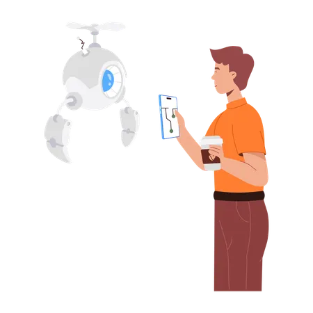 Robô drone  Ilustração