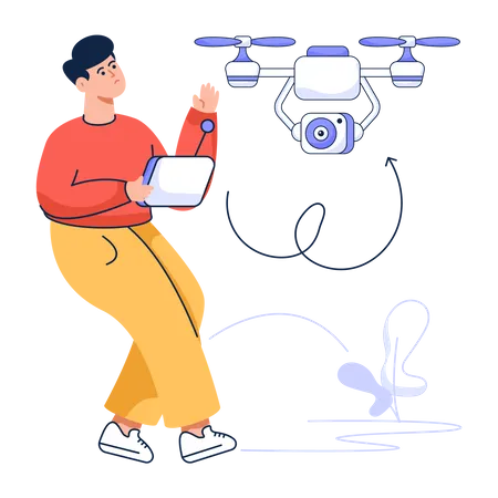 Drone with camera Illustration