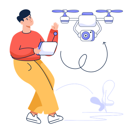 Drone with camera  Illustration